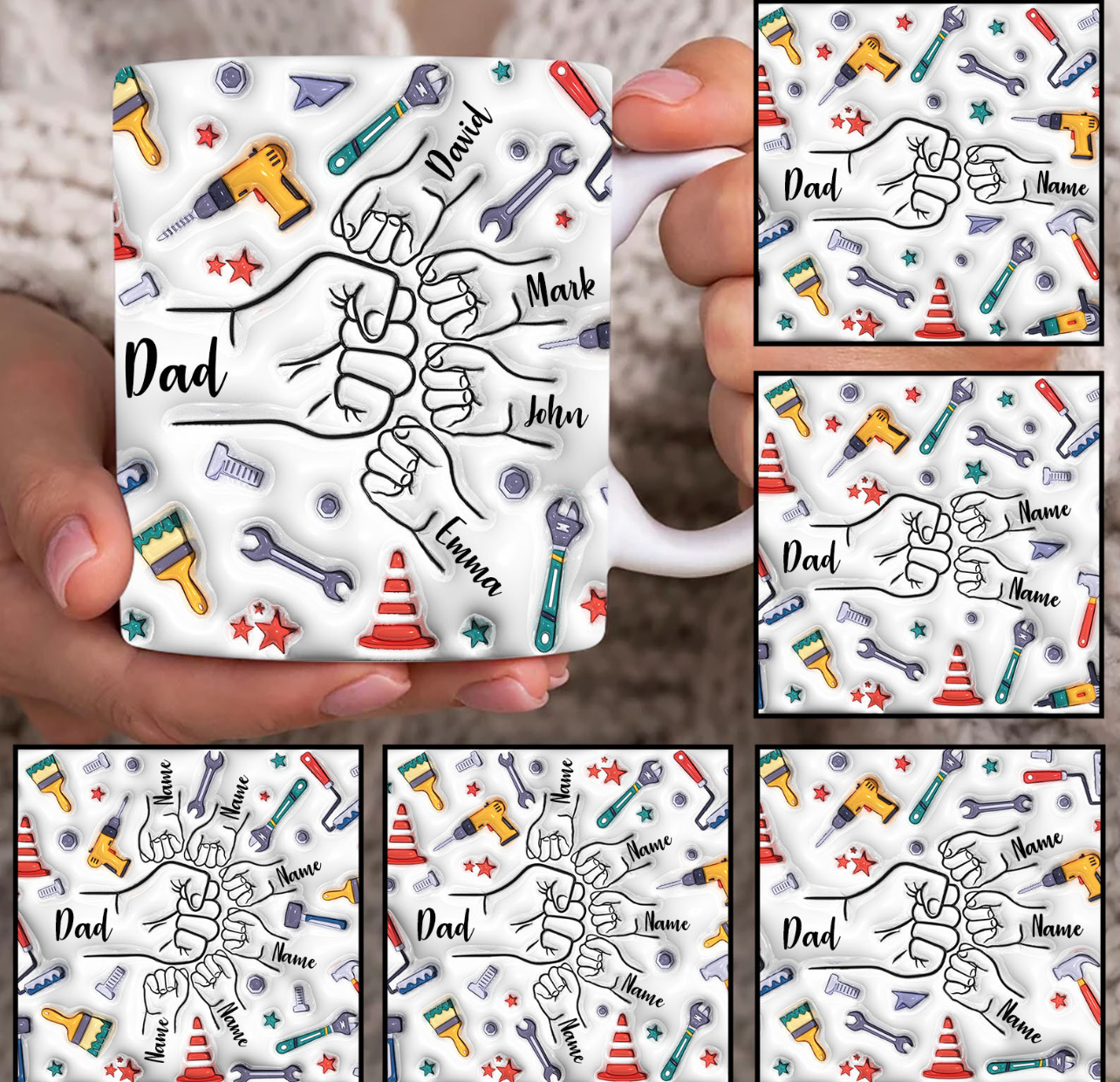 Personalized Father’s Day Mug – Custom Dad Gift with Children’s Names